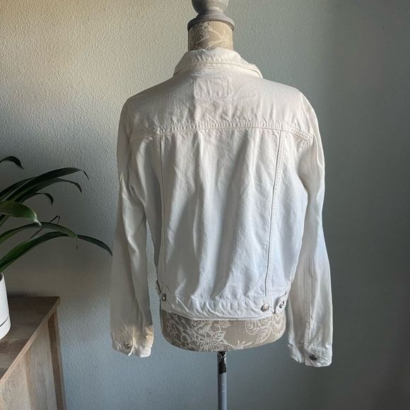 Anine Bing Cropped Denim Jacket in White - Picture 4 of 12